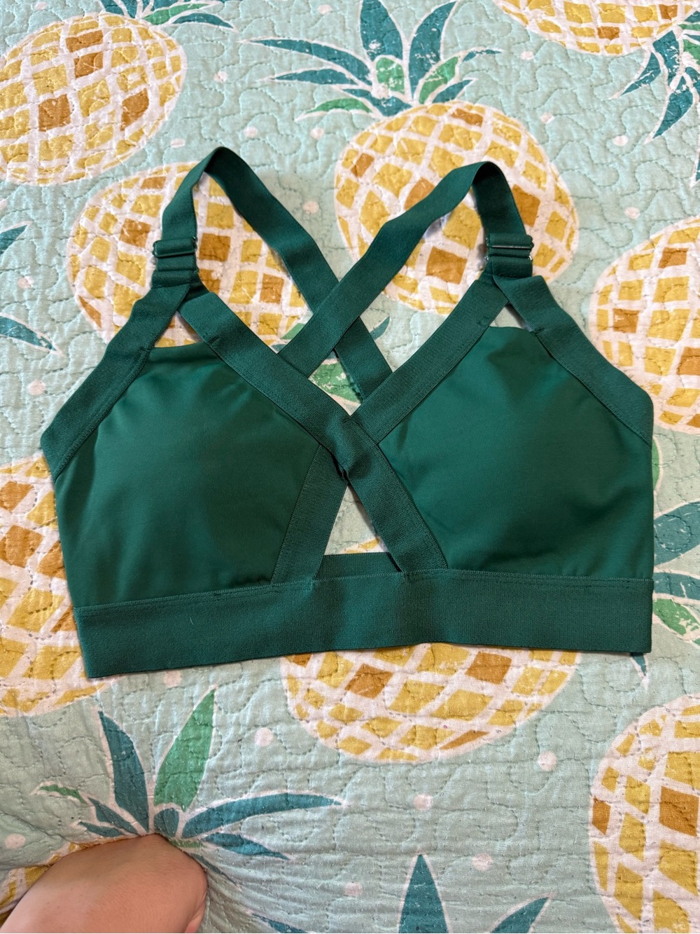 BuffBunny Dark Green Crossback Sports Bra